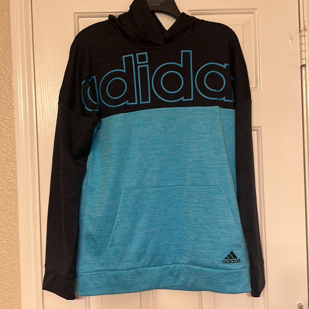 Adidas, blue and black